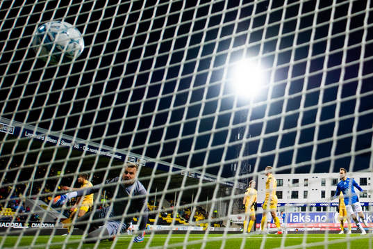 Erling Braut Håland of Molde scores the 0-1 goal behind
