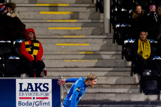Erling Braut Håland of Molde celebrates the 0-1 goal