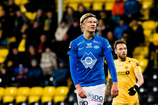 Erling Braut Håland of Molde reacts