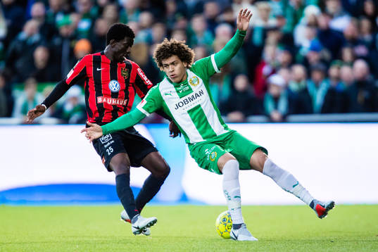 Hammarbys Neto Borges och Brommapojkarnas Jack Lahne