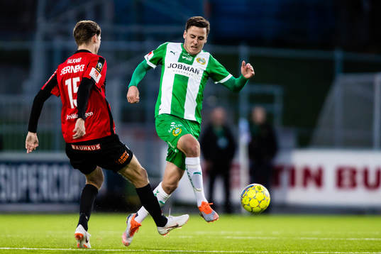 Hammarbys Jeppe Andersen och Brommapojkarnas Johan Falkmar