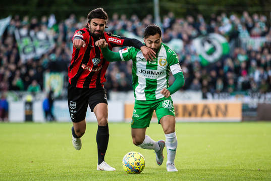 Brommapojkarnas Alexander Nilsson och Hammarbys Jiloan Hamad