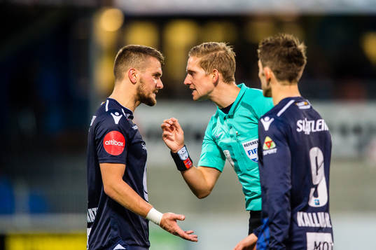 Flamur Kastrati of Kristiansund and Espen Andreas Eskås,