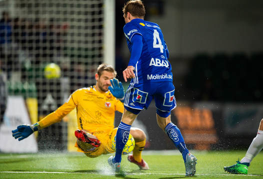 Kalmars målvakt Lucas Hägg-Johansson och Sundsvalls David