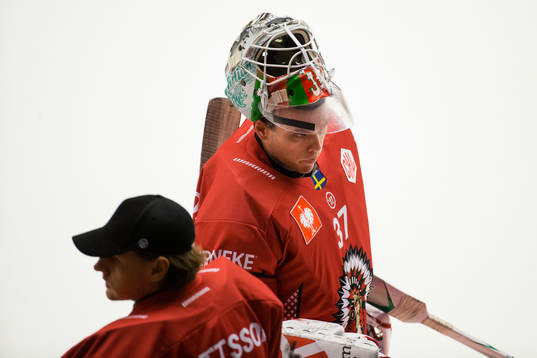 Goalkeeper Johan Gustafsson and goalkeeper Johan Mattsson
