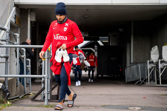 Tarik Elyounoussi of Norway arrives