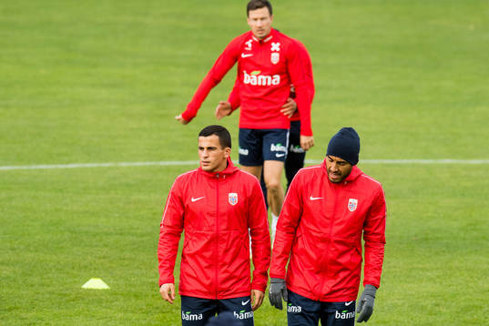 Omar Elabdellaoui and Haitam Aleesami of Norway