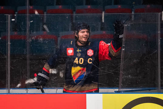 Jacob Josefson of Djurgården reacts in the penalty box