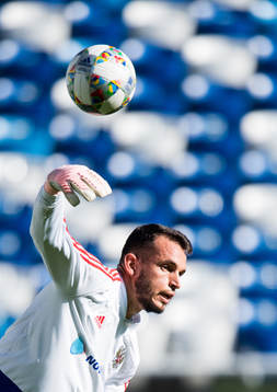 Goalkeeper Guilherme Alvim Marinato of Russia
