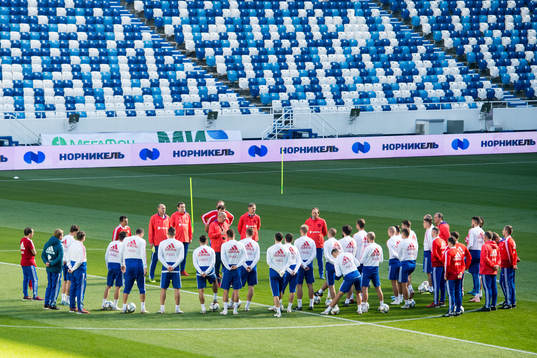 Players and staff of Russia