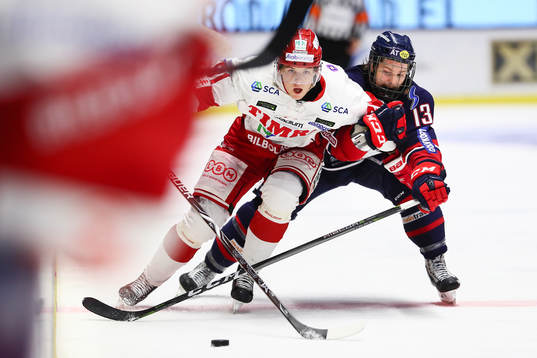 Timrås Filip Hållander och Linköpings Andrew Gordon i