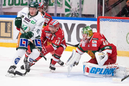 Färjestads Joakim Nygård och Moras Kevin Gagné och Moras