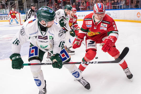 Moras Erlend Lesund och Färjestads Alexander Johansson