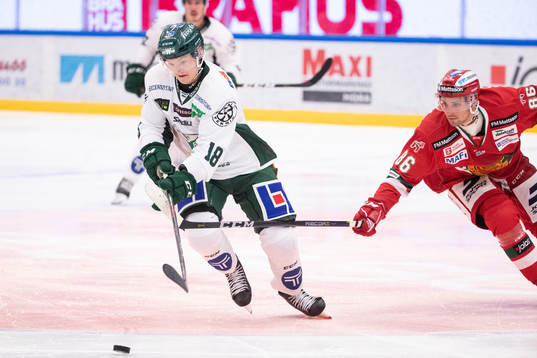 Färjestads Axel Ottosson och Moras Mathias Bromé