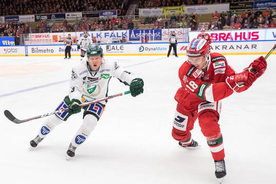 Färjestads Daniel Viksten och Moras Emil Aronsson