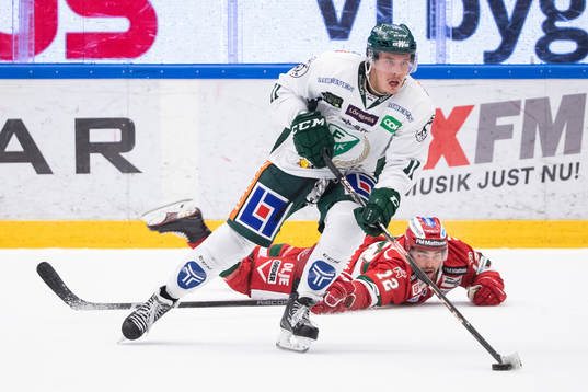 Färjestads Joakim Nygård och Moras Kevin Gagné