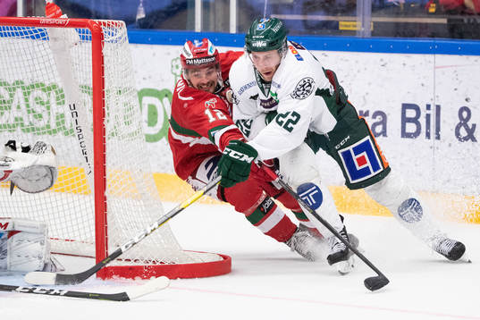 Moras Kevin Gagné och Färjestads Per Åslund