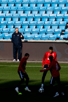 Lars Lagerbäck, head coach of Norway, and Bjørn Maars