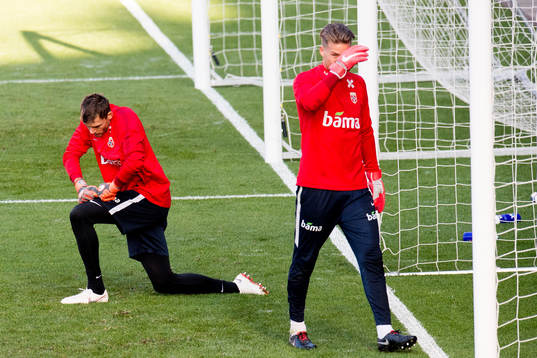 Goalkeeper Rune Almenning Jarstein of Norway and goalkeeper