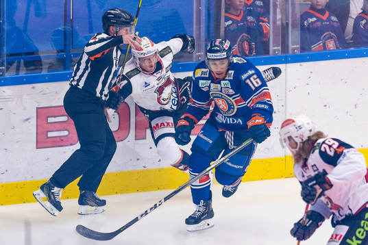 Malmö Redhawks Carl-Johan Lerby faller