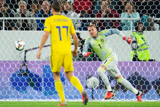 Goalkeeper Robin Olsen of Sweden