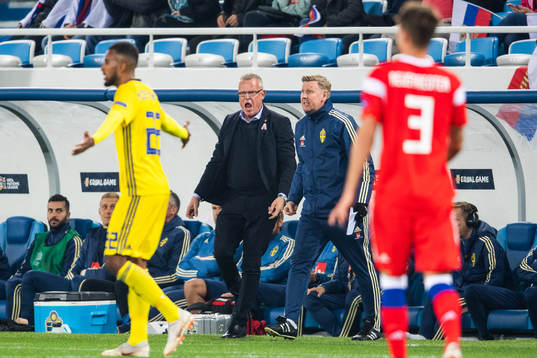 Head coach Janne Andersson and assistant coach Peter
