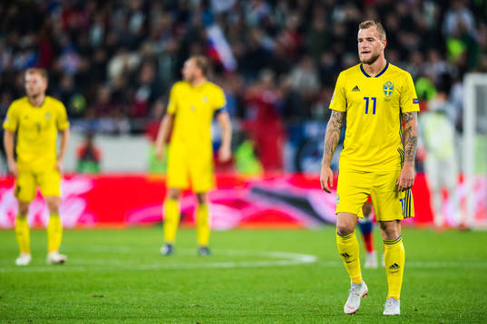 John Guidetti of Sweden looks dejected