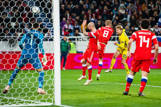 Emil Forsberg of Sweden with a shot