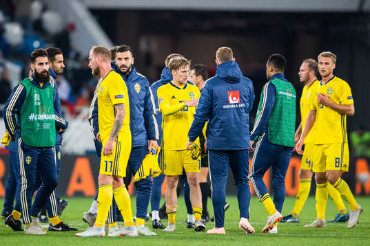 John Guidetti and Emil Forsberg of Sweden