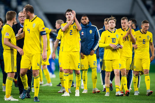 Mikael Lustig, Emil Forsberg, Viktor Claesson and Ludwig