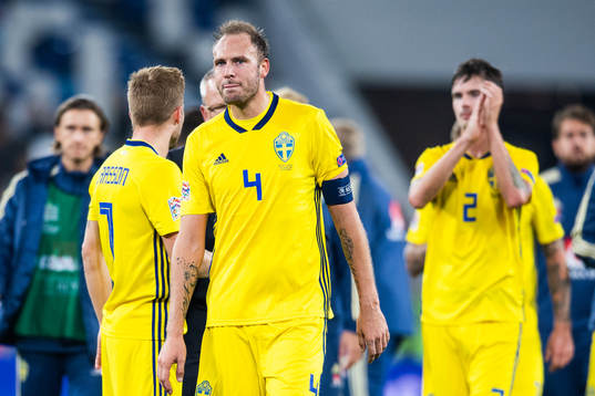 Andreas Granqvist of Sweden looks dejected