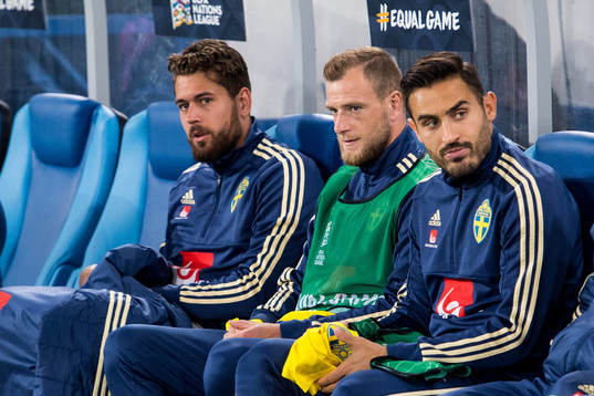 Goalkeeper Kristoffer Nordfeldt, John Guidetti and Sotirios