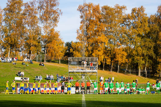 Eskilsminnes och Ljungskiles spelare uppställda