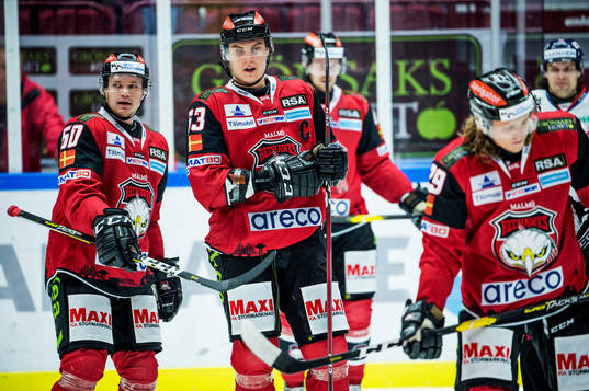 Malmö Redhawks Tobias Ekberg, Fredrik Händemark och