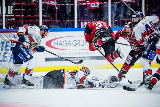 Malmö Redhawks Christoffer Forsberg och Emil Sylvegård