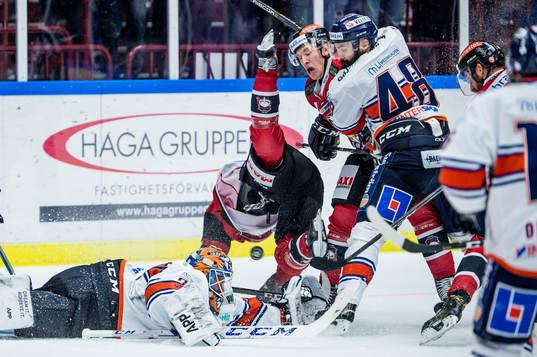 Malmö Redhawks Christoffer Forsberg, Emil Sylvegård och