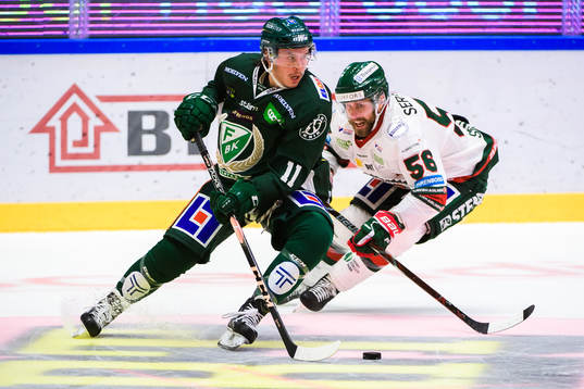 Färjestads Joakim Nygård och Frölundas Jonathan Sigalet