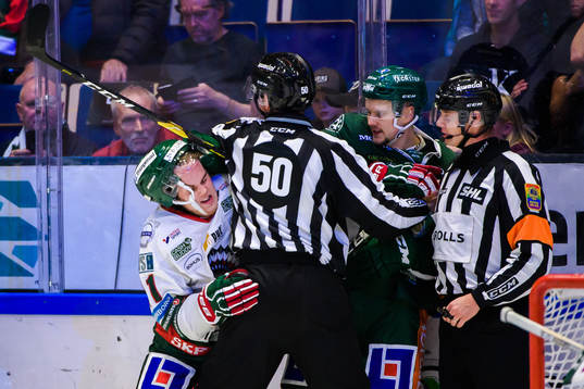 Frölundas Samuel Fagemo och Färjestads Theodor Lennström