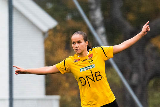 Guro Reiten of LSK Kvinner celebrates