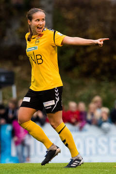 Guro Reiten of LSK Kvinner celebrates