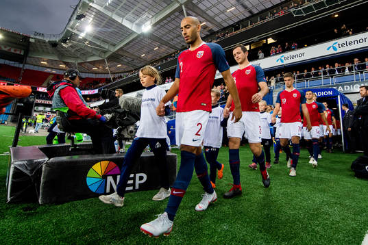 Haitam Aleesami of Norway enters the pitch