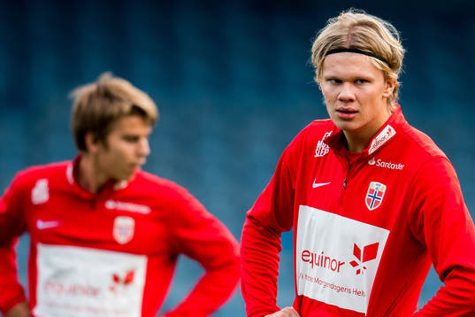 Erling Braut Haaland and Martin Samuelsen of Norway