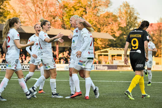 Rosengårds spelare jublar
