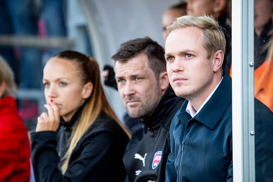 Rosengårds tränare Jonas Eidevall till vänster