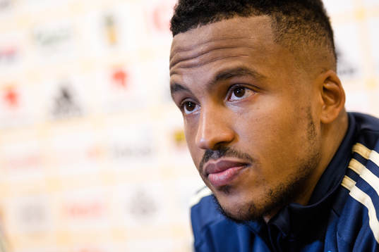 Martin Olsson i mixed zone