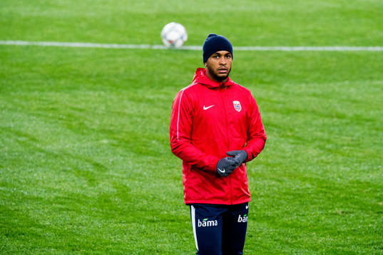 Joshua King of Norway leaves the pitch