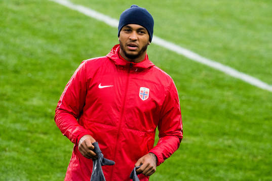 Joshua King of Norway leaves the pitch