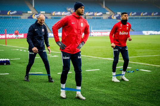 Joshua King and Bjørn Maars Johnsen of Norway