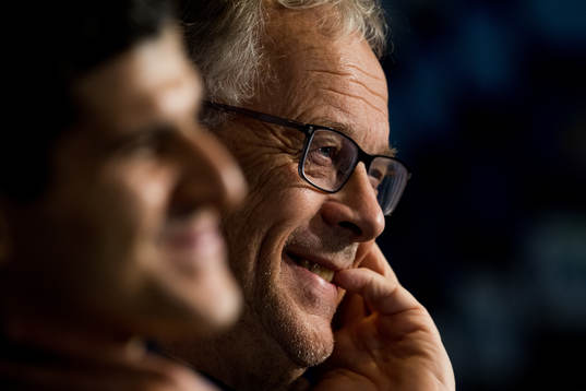 Tarik Elyounoussi of Norway and Lars Lagerbäck, head coach