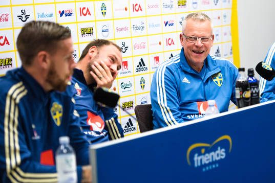Pontus Jansson, Andreas Granqvist och Förbundskapten Janne